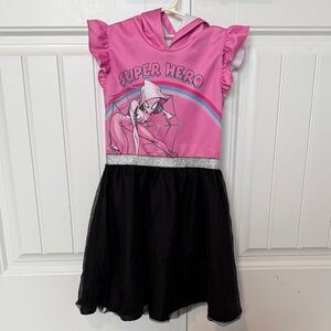 Marvel Spider Gwen Pink and Black Super Hero Dress with mask hood